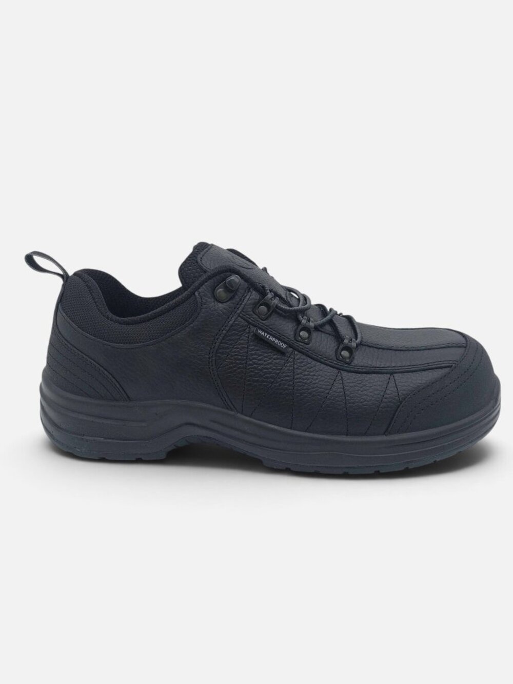 OrthoFeet Men’s 11.5 2E Wide Black Waterproof Leather Safety Work Shoes 691